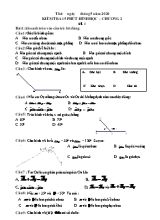 Bộ đề kiểm tra 15 phút môn Hình học Lớp 6 năm 2020 - Chương 2